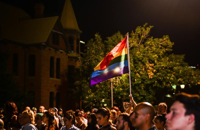 LGBT community protesting