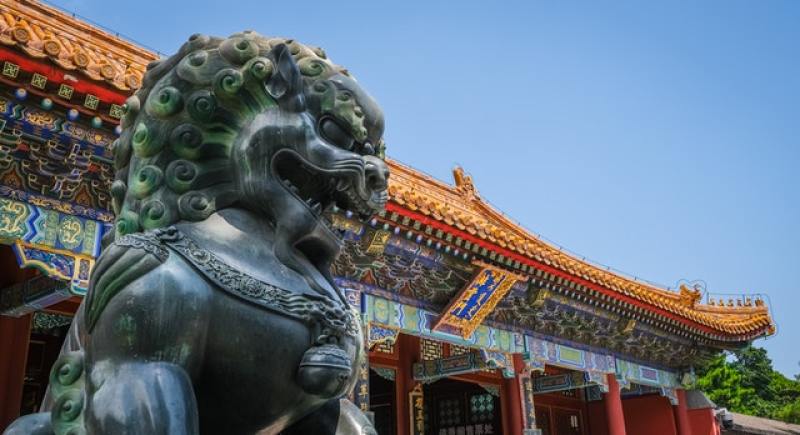 Chinese dog statue in Beijing
