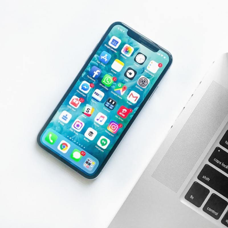 phone with various apps