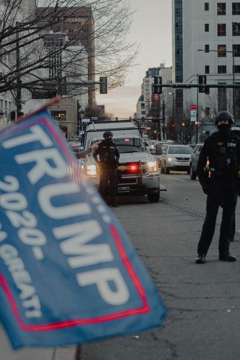 Police in Trump rally