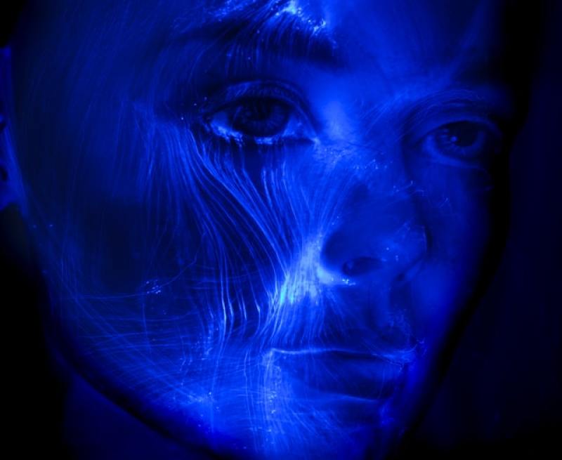 woman's face showing veins