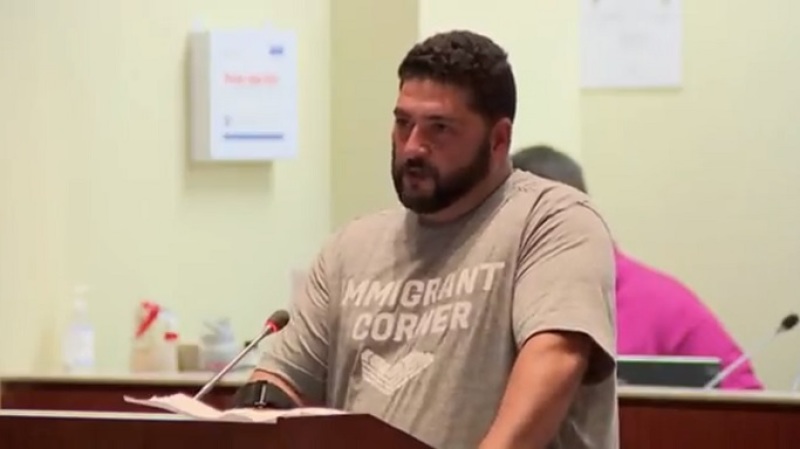 Iranian Christian dad before the LCPS board